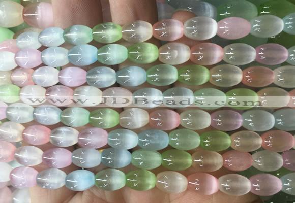SEBS150 15 inches 6*9mm rice colorful selenite gemstone beads wholesale