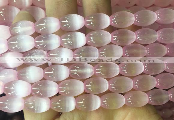 SEBS64 15 inches 8*12mm rice selenite gemstone beads wholesale