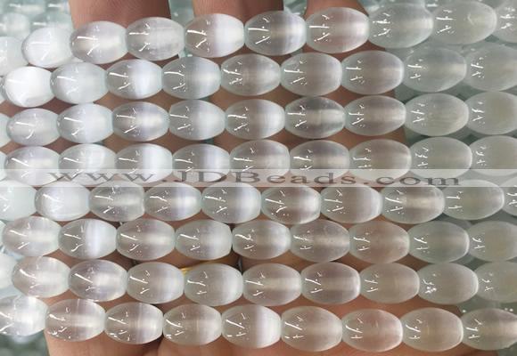 SEBS85 15 inches 6*9mm rice selenite gemstone beads wholesale