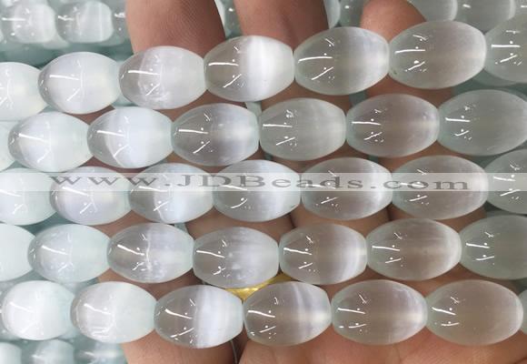 SEBS87 15 inches 10*14mm rice selenite gemstone beads wholesale