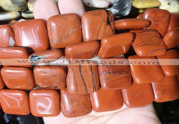 SRBS05 15 inches 20mm square red jasper gemstone beads wholesale
