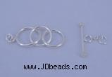 SSC15 5pcs 12mm - 14mm donut 925 sterling silver toggle clasps