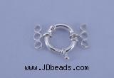 SSC212 5pcs three-strand 14.5mm sterling silver spring rings clasps