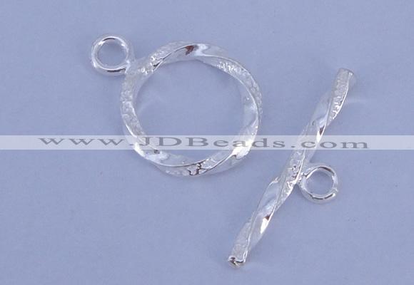 SSC24 5pcs 16mm donut 925 sterling silver toggle clasps
