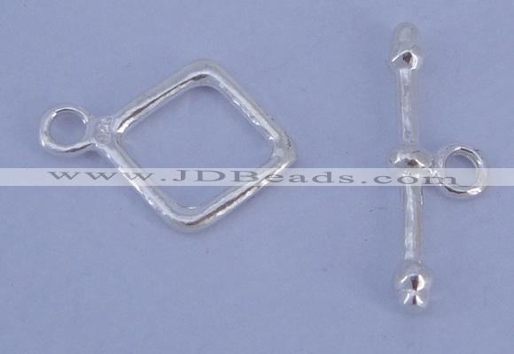 SSC31 5pcs 12*16mm diamond 925 sterling silver toggle clasps