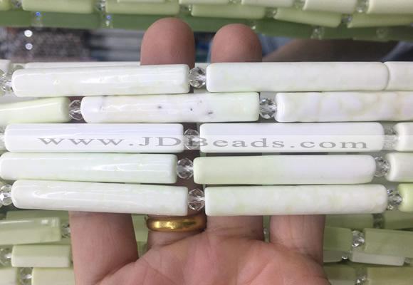 TBBS111 15 inches 8*40mm - 8*50mm tube lemon turquoise beads wholesale