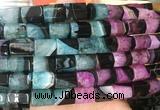 TBBS149 15 inches 10*14mm faceted tube agate gemstone beads wholesale