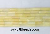 TBBS16 15 inches 4*13mm tube yellow jade gemstone beads