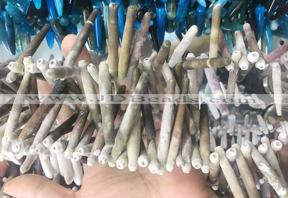 TDBS03 Top drilled 6*20mm - 8*55mm sticks sea urchin shell beads wholesale