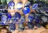 TRBS100 Top drilled 13*18mm faceted flat teardrop Lapis lazuli beads wholesale