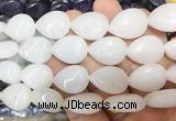TRBS110 15 inches 13*18mm flat teardrop White jade beads wholesale