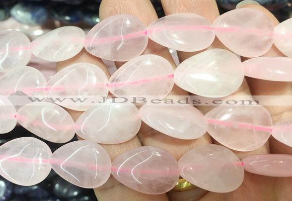 TRBS112 15 inches 13*18mm flat teardrop Rose quartz beads wholesale