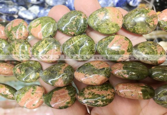 TRBS119 15 inches 13*18mm flat teardrop Unakite beads wholesale