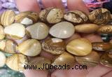 TRBS125 15 inches 13*18mm flat teardrop Picture jasper beads wholesale