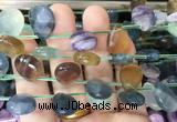 TRBS95 Top drilled 13*18mm faceted flat teardrop fluorite beads wholesale
