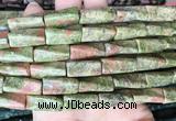 TWBS07 15 inches 9*20mm twist column unakite gemstone beads
