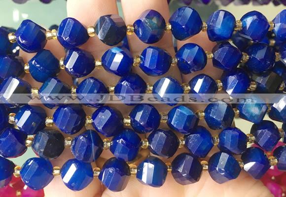 TWBS103 15 inches 10mm faceted twist agate beads wholesale