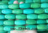 WBBS04 15 inches 15*30mm rice yellow green howlite turquoise beads wholesale