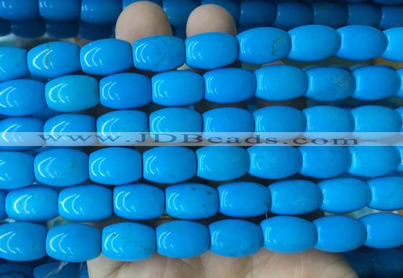 WBBS09 15 inches 10*14mm rice howlite turquoise gemstone beads wholesale