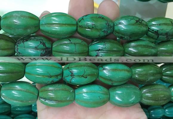 WBBS16 15 inches 16*22mm pumpkin howlite turquoise gemstone beads wholesale