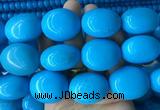 WBBS22 15 inches 27*32mm oval howlite turquoise gemstone beads wholesale
