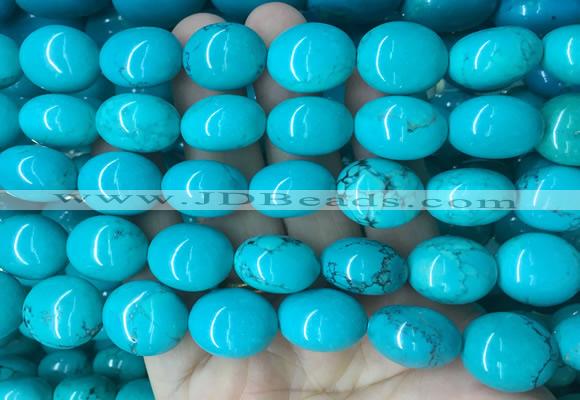 WBBS25 15 inches 13*16mm oval howlite turquoise gemstone beads wholesale