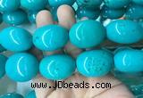 WBBS29 15 inches 25*30mm oval howlite turquoise gemstone beads wholesale