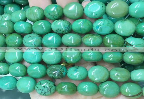 WBBS32 15 inches 13*16mm oval howlite turquoise gemstone beads wholesale