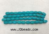 WBBS41 11*15mm carved rice loose howlite turquoise gemstone beads wholesale