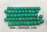 WBBS42 12*13mm carved drum loose howlite turquoise gemstone beads wholesale