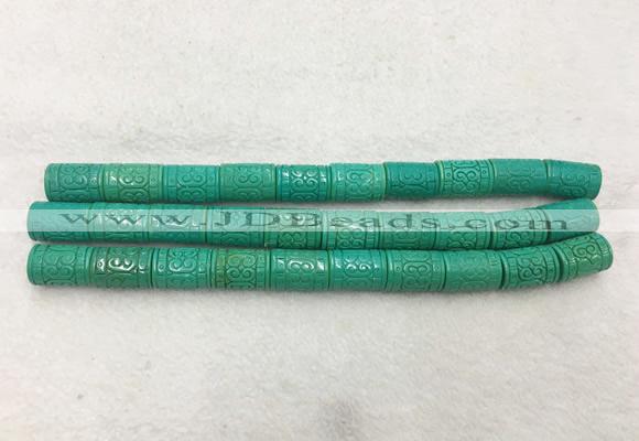 WBBS44 15*22mm carved tube loose howlite turquoise gemstone beads wholesale