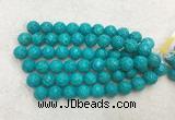 WBBS46 12mm carved round loose howlite turquoise gemstone beads wholesale