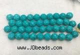 WBBS49 16mm carved round loose howlite turquoise gemstone beads wholesale