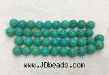 WBBS50 16mm carved round loose howlite turquoise gemstone beads wholesale