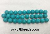 WBBS52 18mm carved round loose howlite turquoise gemstone beads wholesale