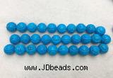 WBBS55 18mm carved round loose howlite turquoise gemstone beads wholesale