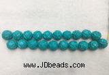 WBBS56 20mm carved round loose howlite turquoise gemstone beads wholesale
