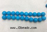 WBBS61 20mm carved round loose howlite turquoise gemstone beads wholesale